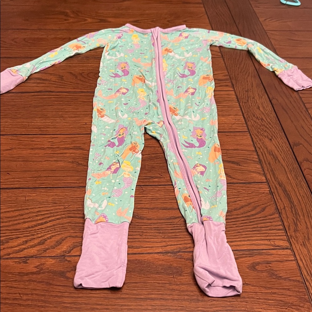 Little Sleepies Mermaid Print Footie - Mint and Lavender